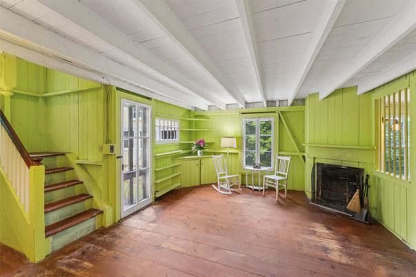 Fireplace, Interior, Wood Texture Flooring