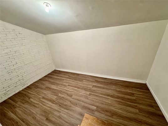 Empty room, Interior, Stone Walls, Wood Texture Flooring