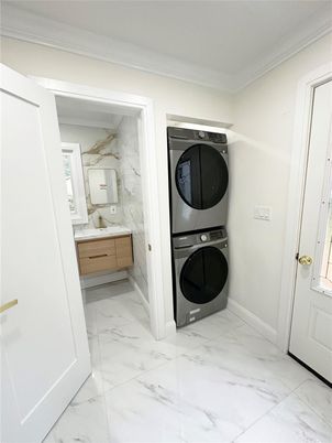 Bathroom, Interior, Marble, Marble Walls, Utility Closets, Washer