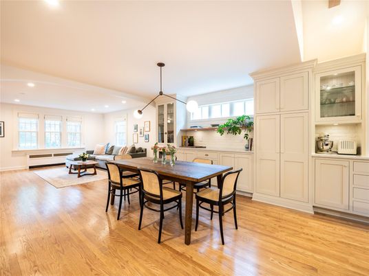 Dining room, Interior, Kitchen, Living room, Pendant Lights, Recessed Lighting, Wood Texture Flooring