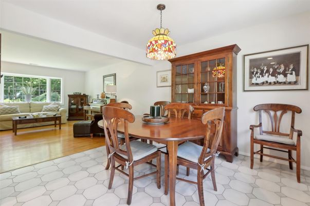 Dining room, Interior, Living room, Pendant Lights, Wood Texture Flooring