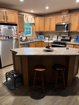 Interior, Kitchen, Recessed Lighting, Wood Texture Flooring