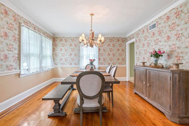 Chandelier, Dining room, Interior, Wood Texture Flooring