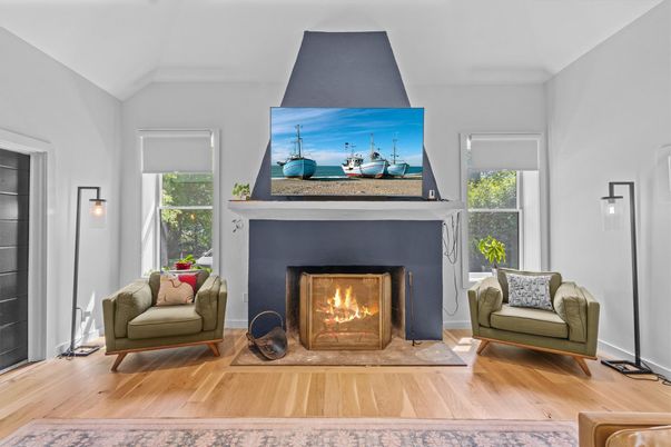 Fireplace, Interior, Wood Texture Flooring