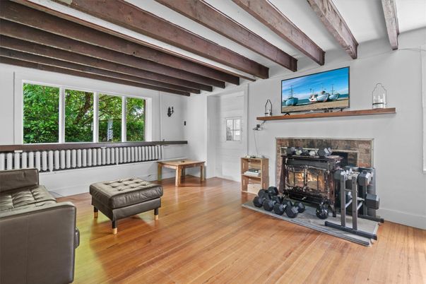 Fireplace, Interior, Wooden Beams, Wood Texture Flooring