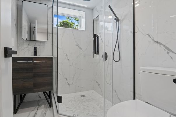 Bathroom, Glass Shower, Interior, Marble, Marble Walls