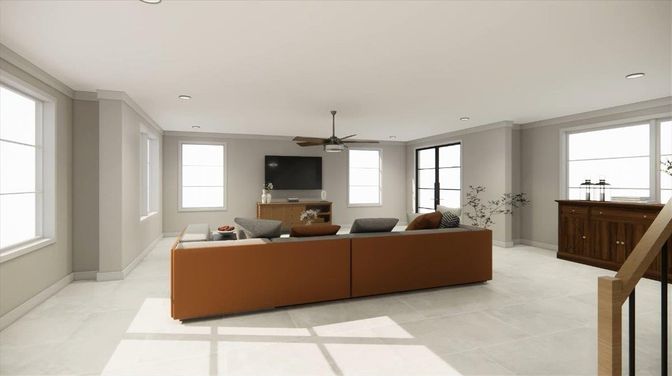 Interior, Living room, Recessed Lighting