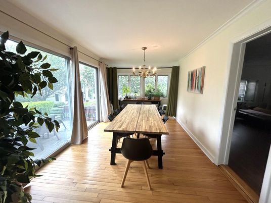 Chandelier, Dining room, Interior, Wood Texture Flooring