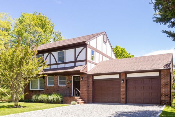Attached, Exterior, Facade, Brick Facade, Tudor Revival