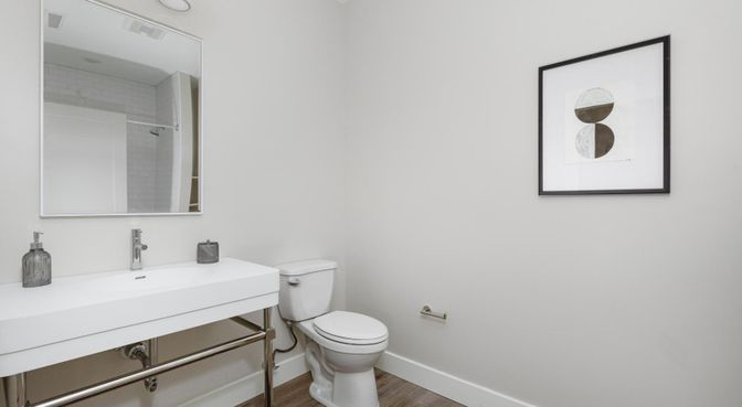 Bathroom, Interior, Wood Texture Flooring