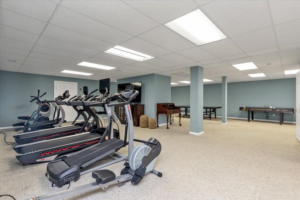 Fitness Equipment, Game Room, Gym, Interior, Recessed Lighting