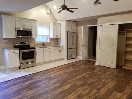 Interior, Kitchen, Stainless Steel Appliances, Wood Texture Flooring
