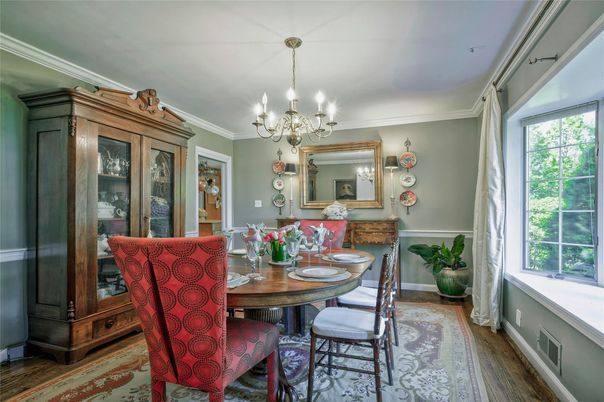 Chandelier, Dining room, Interior, Wood Texture Flooring