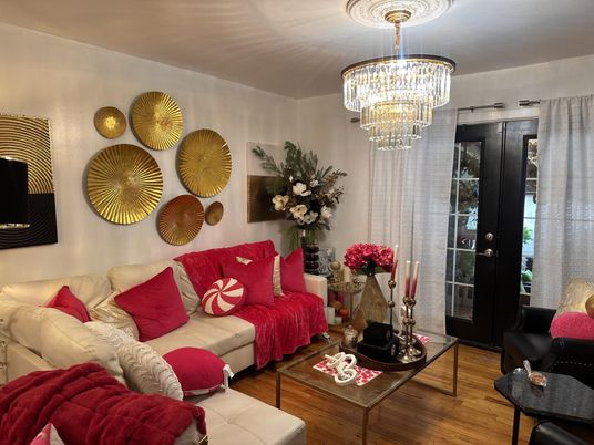 Chandelier, Interior, Living room, Wood Texture Flooring