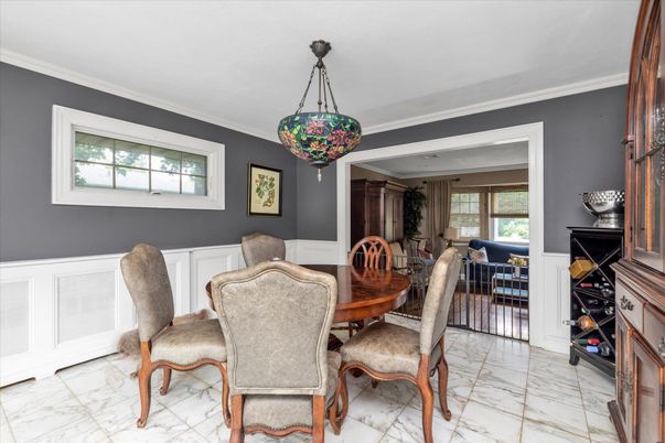 Dining room, Interior, Living room, Marble, Pendant Lights