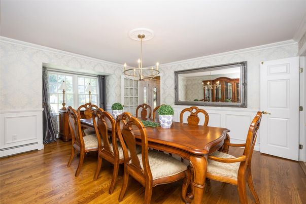 Chandelier, Dining room, Interior, Wood Texture Flooring