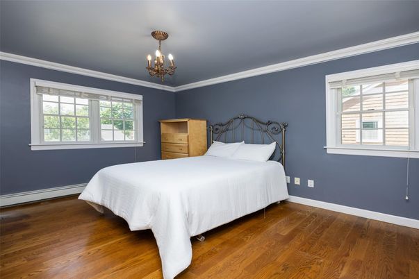Bedroom, Chandelier, Interior, Wood Texture Flooring