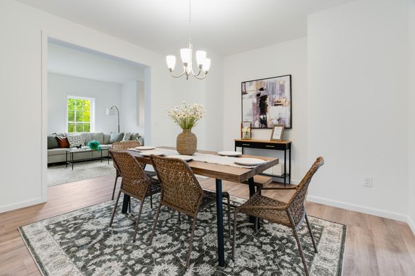 Chandelier, Dining room, Interior, Pendant Lights, Wood Texture Flooring