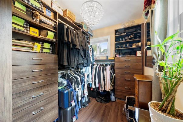 Chandelier, Interior, Walk-in Closets, Wood Texture Flooring