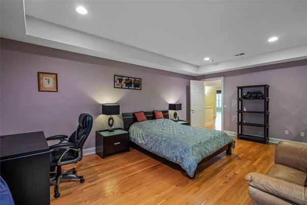Bedroom, Home Office, Interior, Recessed Lighting, Wood Texture Flooring