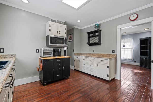 Interior, Kitchen, Recessed Lighting, Wood Texture Flooring