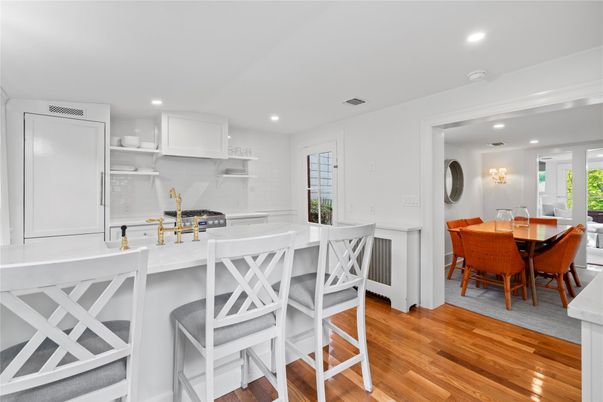 Dining room, Interior, Kitchen, Recessed Lighting, Wood Texture Flooring