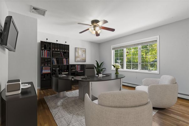Home Office, Interior, Wood Texture Flooring
