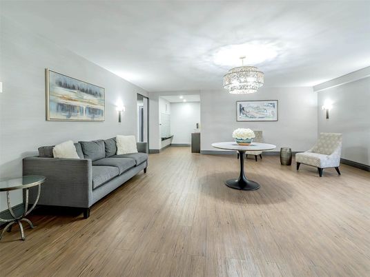 Chandelier, Interior, Living room, Recessed Lighting, Wood Texture Flooring