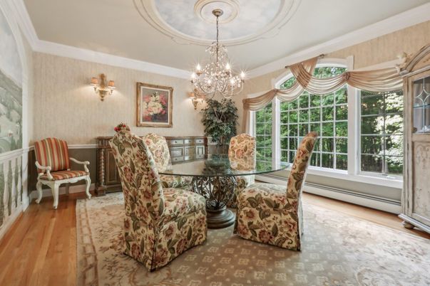 Chandelier, Dining room, Interior, Wood Texture Flooring