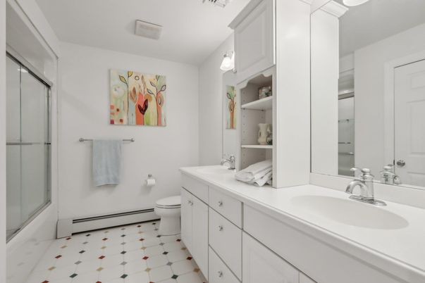 Bathroom, Dual Sink Vanities, Glass Shower, Interior