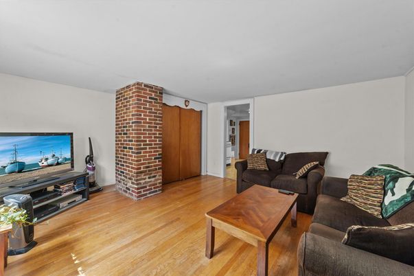 Fireplace, Interior, Living room, Stone Walls, Wood Texture Flooring
