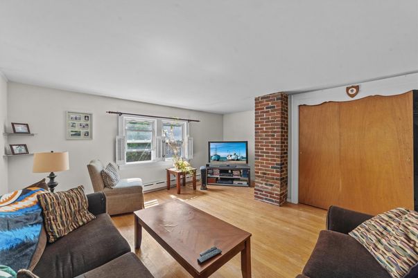 Interior, Living room, Stone Walls, Wood Texture Flooring