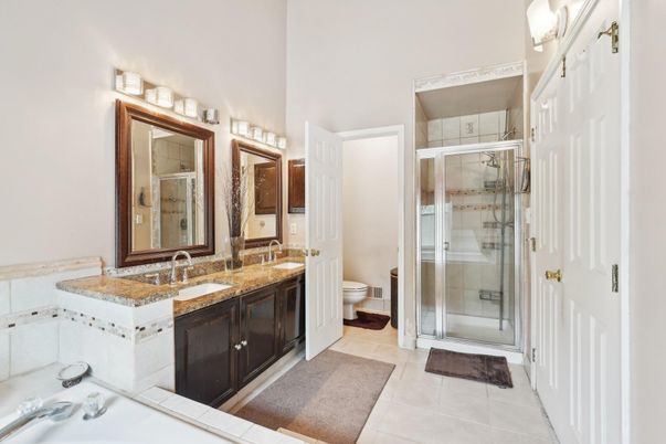 Bathroom, Dual Sink Vanities, Glass Shower, Interior