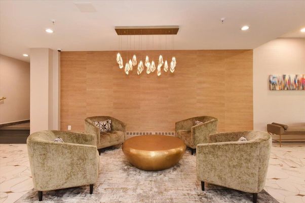 Interior, Living room, Marble, Pendant Lights, Recessed Lighting, Wooden Walls