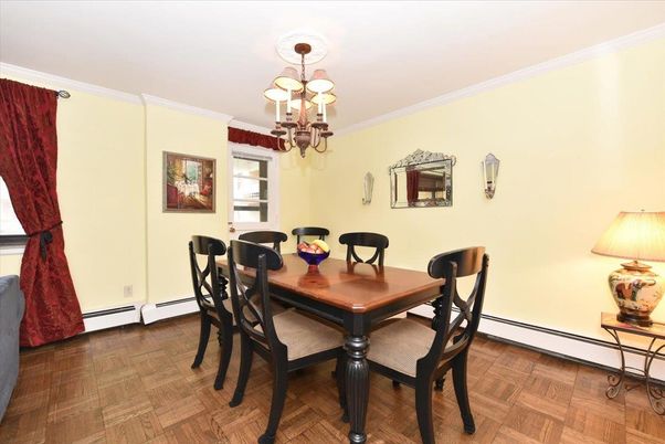 Chandelier, Dining room, Interior, Wood Texture Flooring