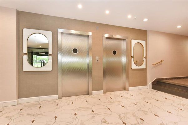 Elevator, Interior, Marble, Recessed Lighting