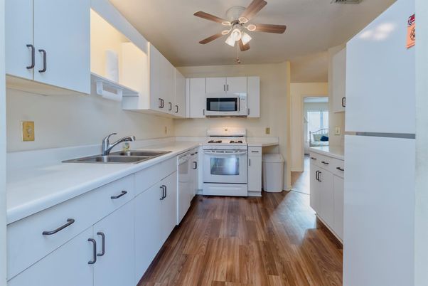 Interior, Kitchen, Stainless Steel Appliances, Wood Texture Flooring