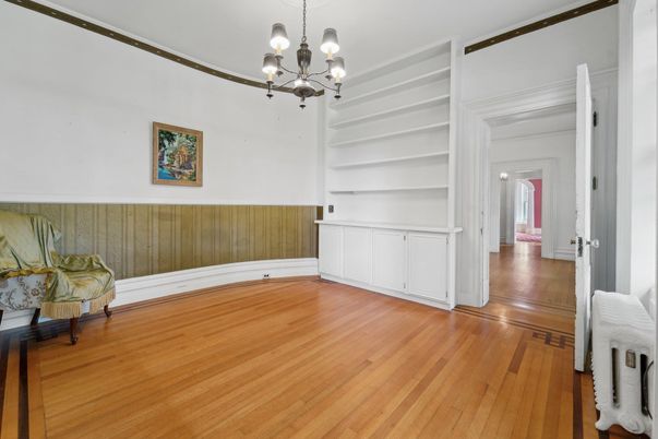 Chandelier, Empty room, Interior, Wood Texture Flooring