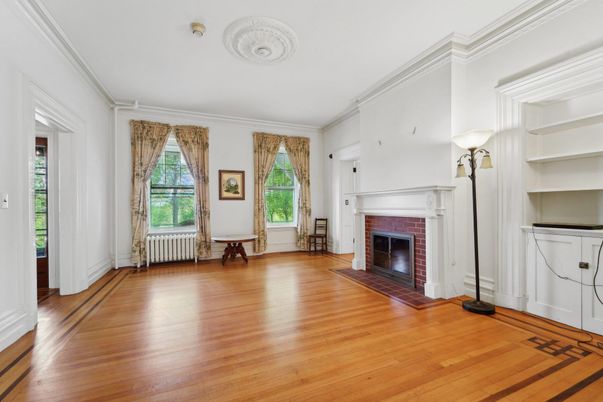 Empty room, Fireplace, Interior, Wood Texture Flooring