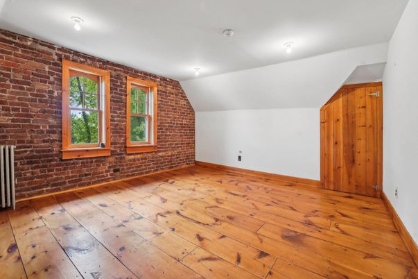 Empty room, Interior, Stone Walls, Wood Texture Flooring