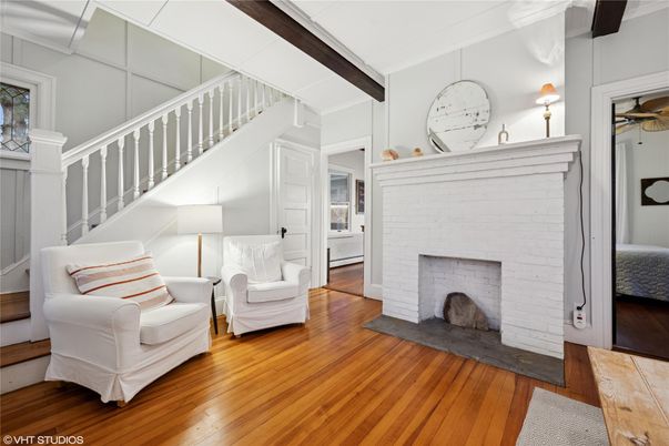 Fireplace, Interior, Wood Texture Flooring