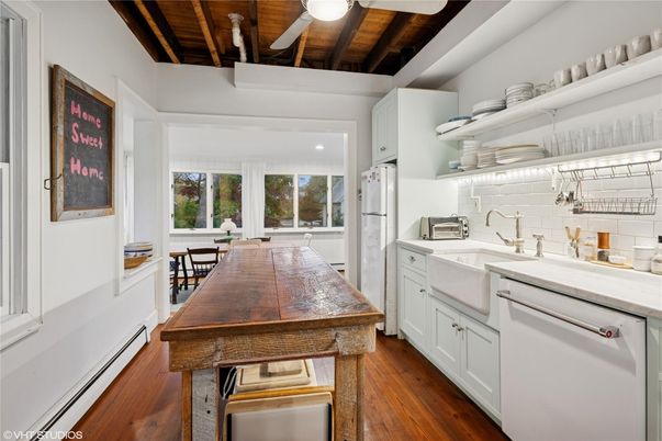 Interior, Kitchen, Recessed Lighting, Wooden Beams, Wooden Ceilings, Wood Texture Flooring
