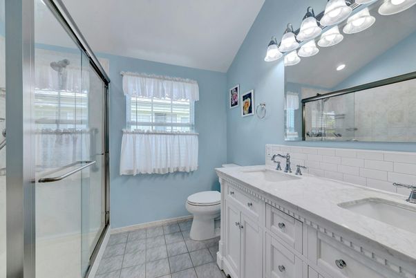 Bathroom, Dual Sink Vanities, Glass Shower, Interior