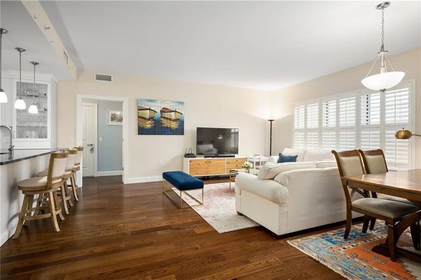 Dining room, Interior, Living room, Pendant Lights, Wood Texture Flooring