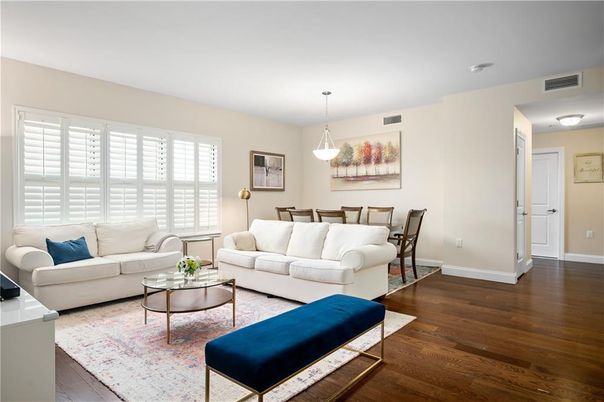 Dining room, Interior, Living room, Pendant Lights, Wood Texture Flooring