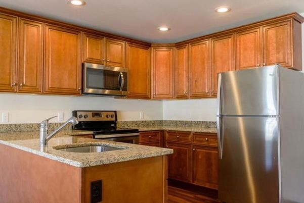 Interior, Kitchen, Recessed Lighting, Wood Texture Flooring