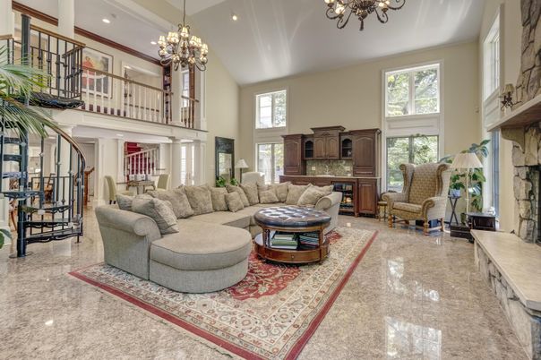 Chandelier, Interior, Living room, Recessed Lighting