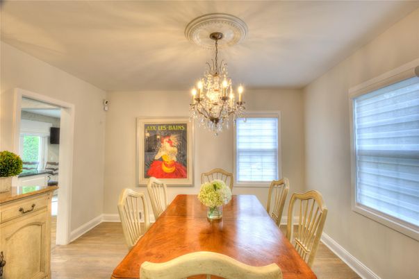 Chandelier, Dining room, Interior, Wood Texture Flooring