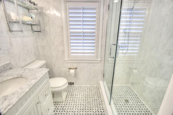 Bathroom, Glass Shower, Interior, Marble Walls
