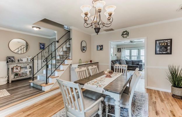 Chandelier, Dining room, Interior, Living room, Wood Texture Flooring
